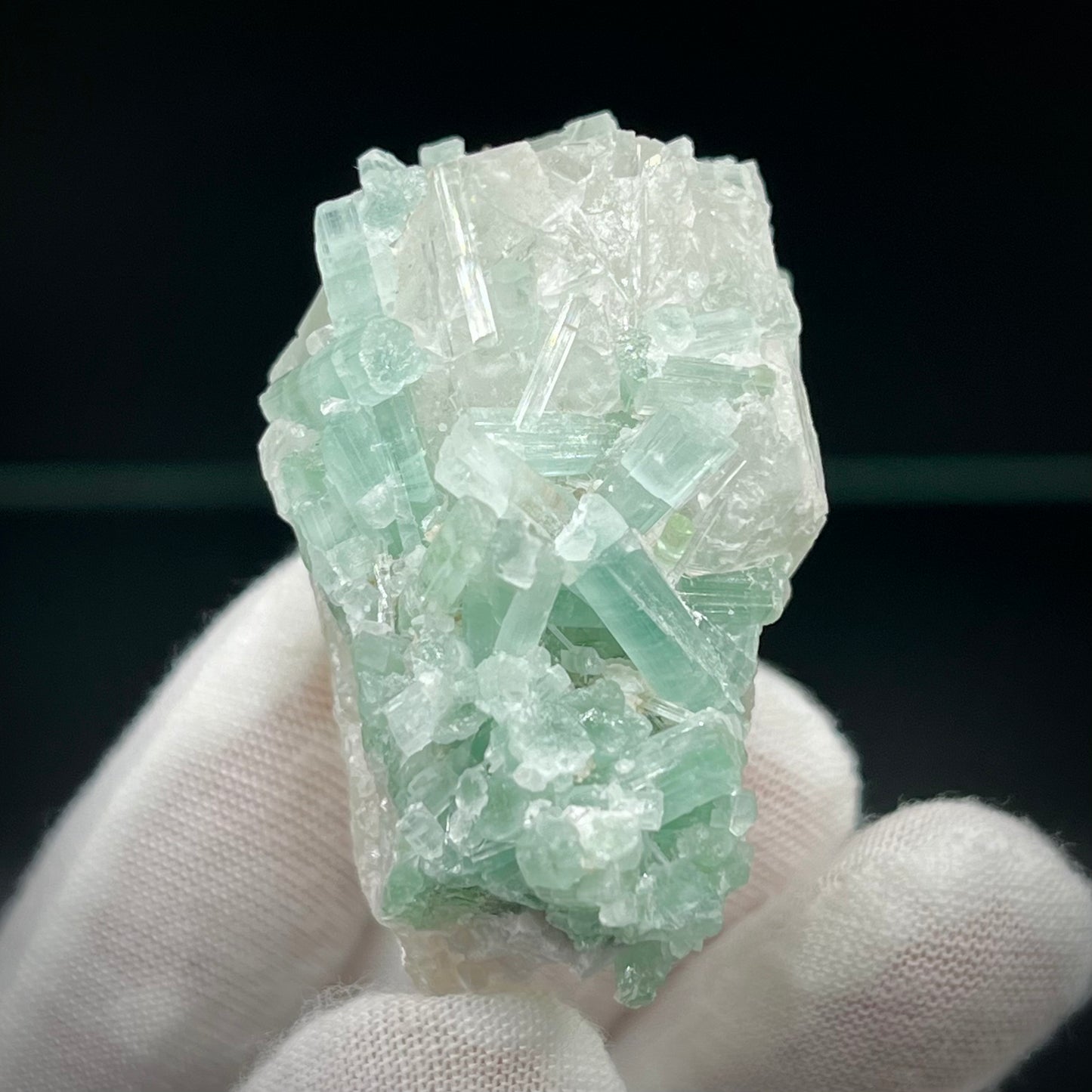 Natural Blue-Green Tourmaline on Quartz - Skardu, Pakistan Specimen