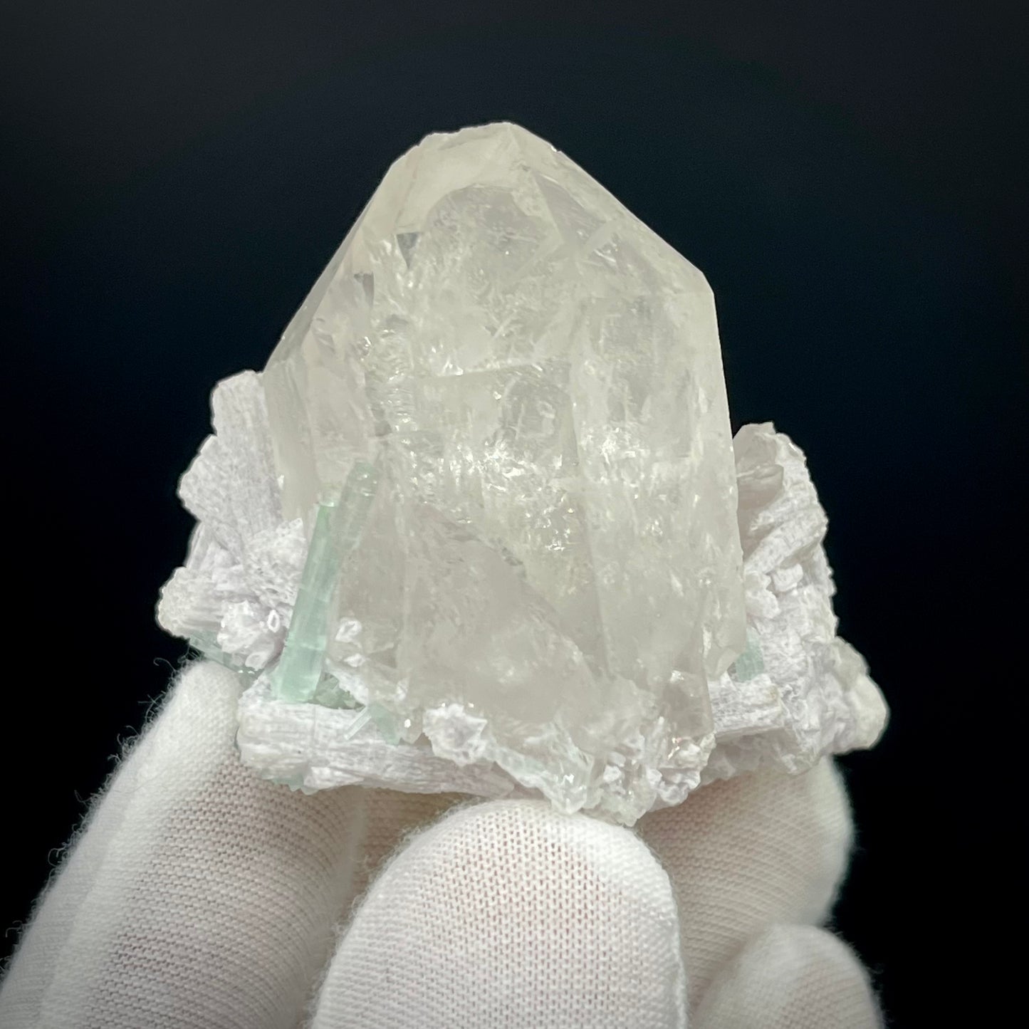 Natural Blue-Green Tourmaline on Quartz - Skardu, Pakistan Specimen