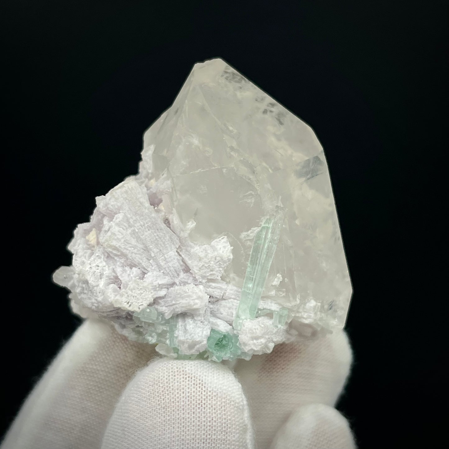 Natural Blue-Green Tourmaline on Quartz - Skardu, Pakistan Specimen