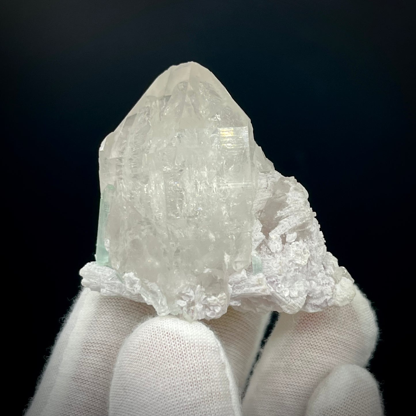 Natural Blue-Green Tourmaline on Quartz - Skardu, Pakistan Specimen