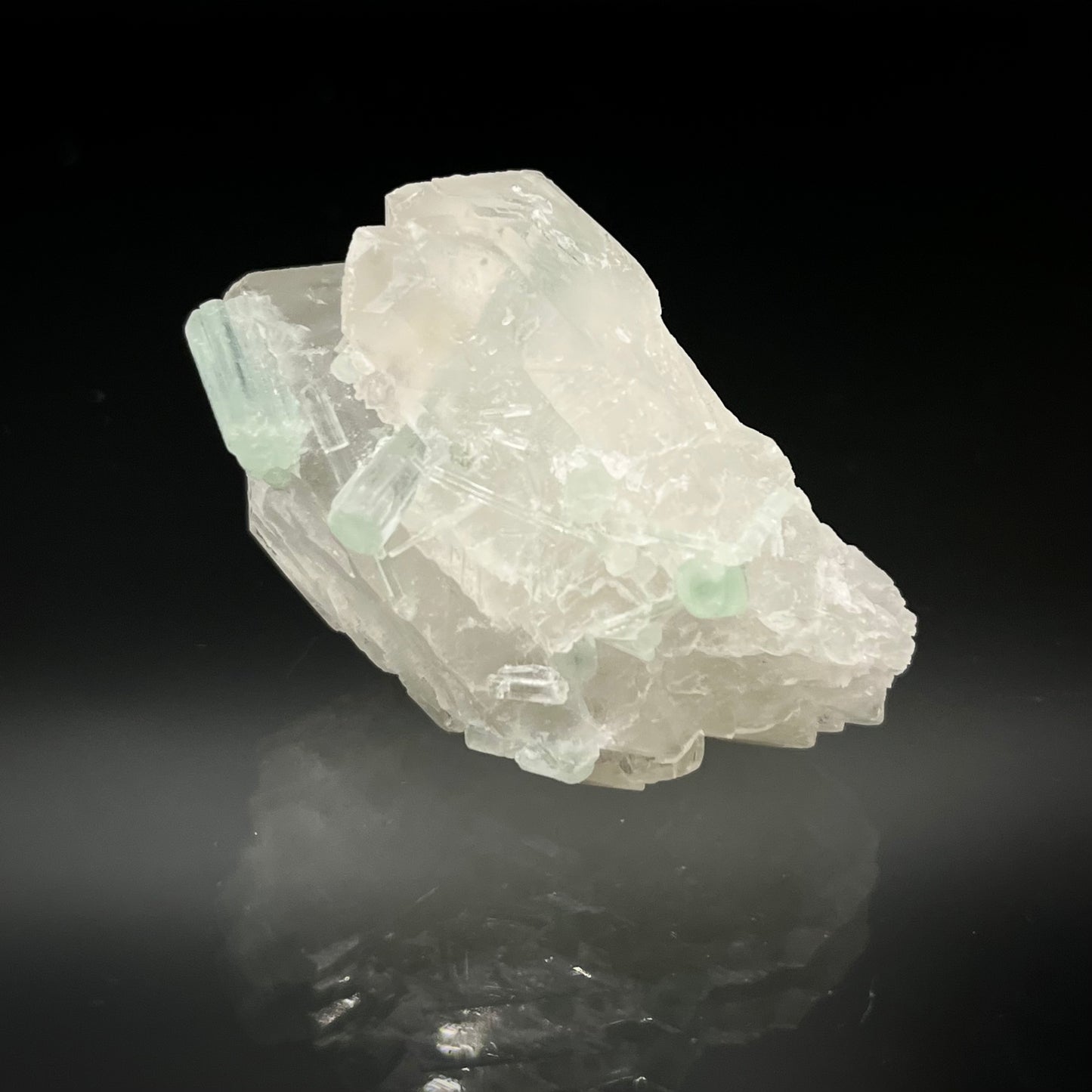 Natural Blue-Green Tourmaline on Quartz - Skardu, Pakistan Specimen
