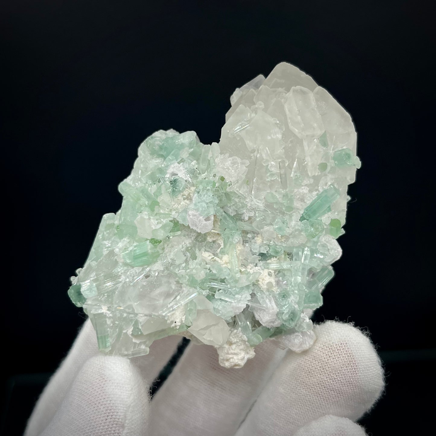 Natural Blue-Green Tourmaline on Quartz - Skardu, Pakistan Specimen
