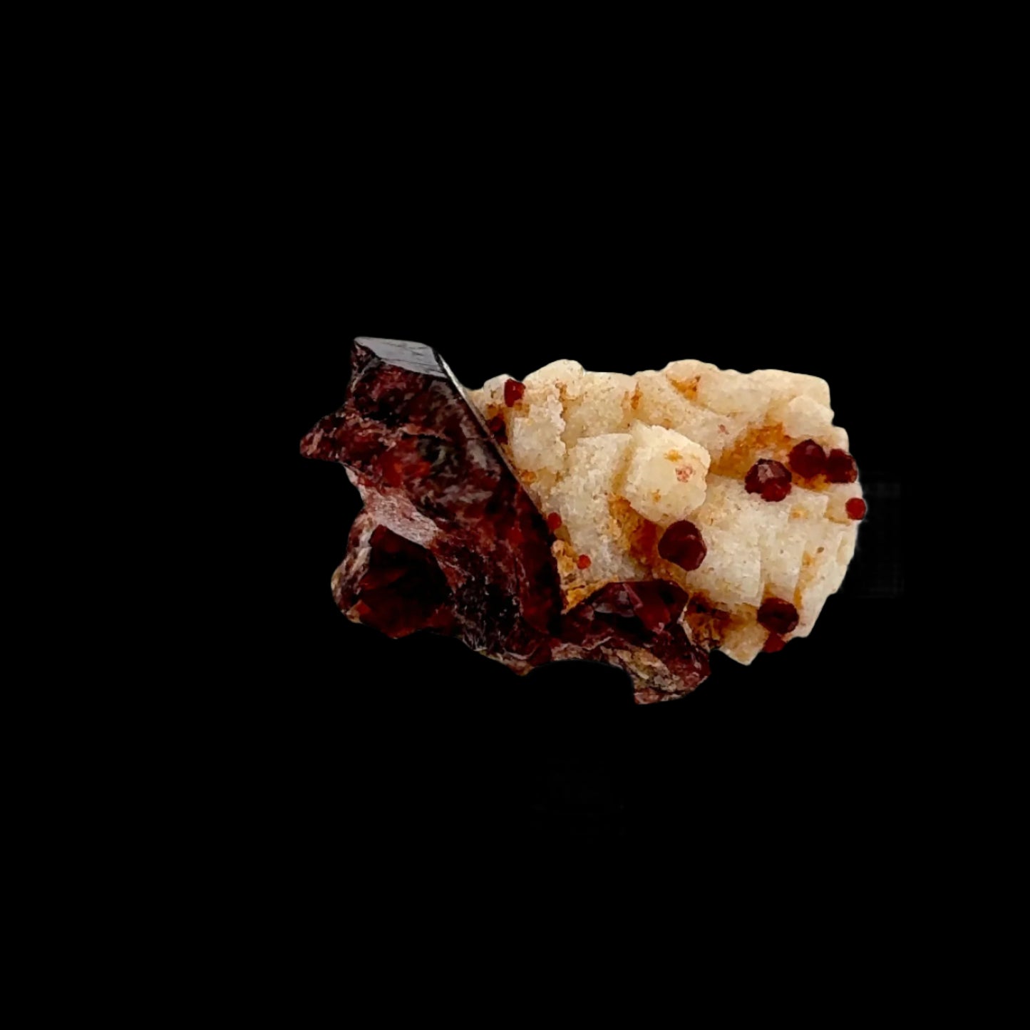 Pakistan Garnet & Black Tourmaline on Matrix - Gilgit Mountain Specimen