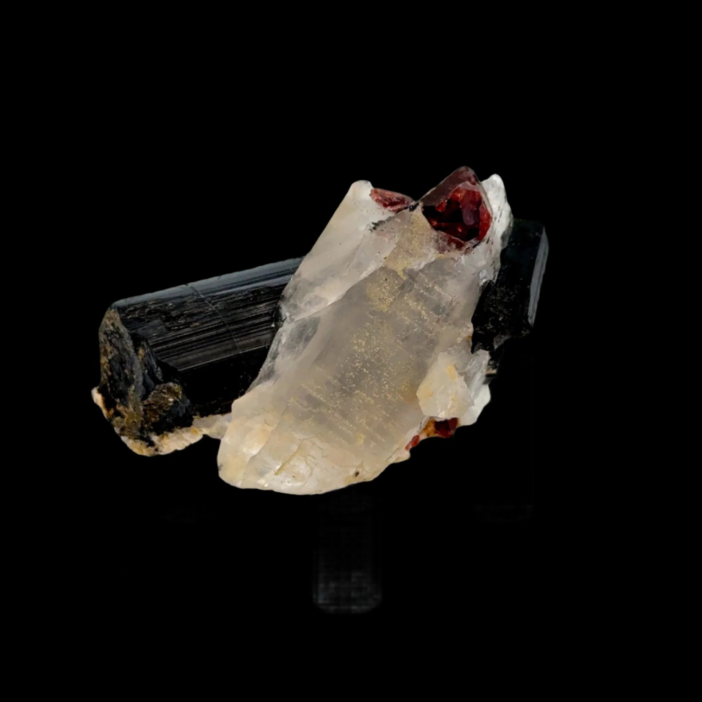 Pakistan Garnet & Black Tourmaline on Matrix - Gilgit Mountain Specimen