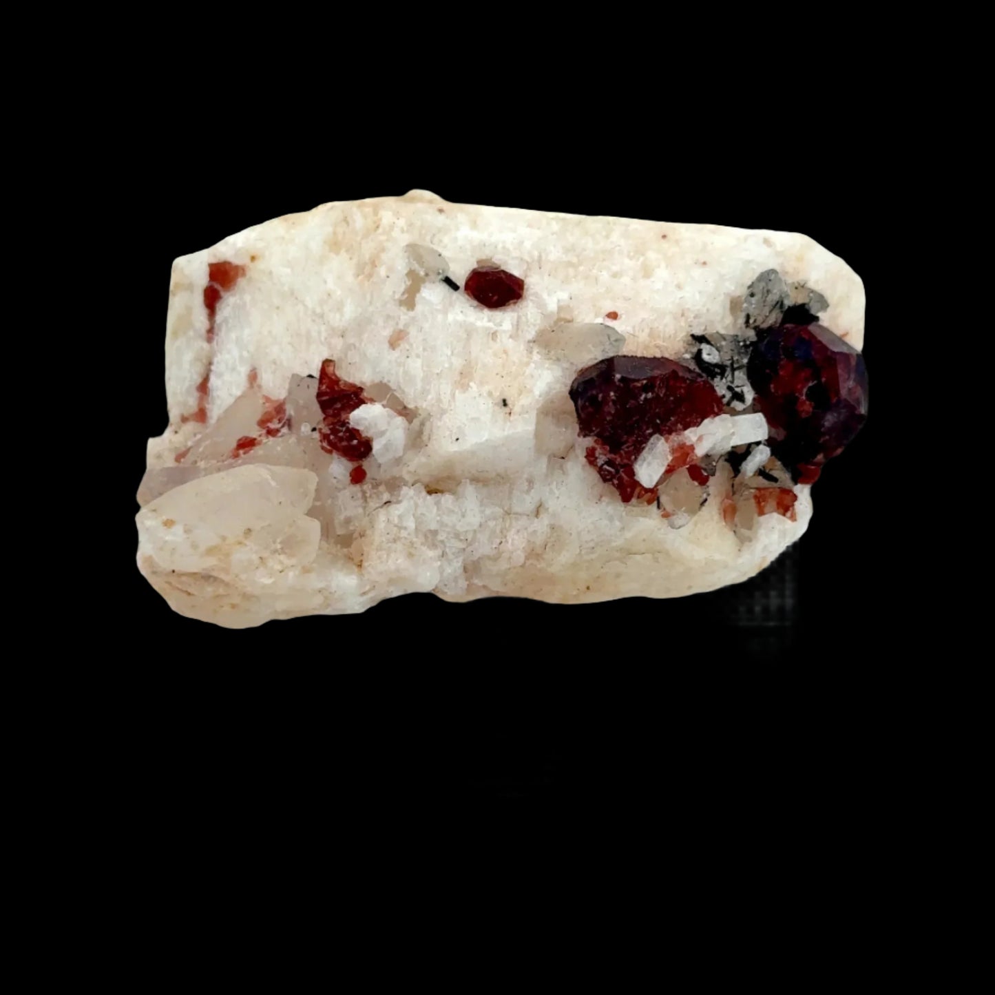 Pakistan Garnet & Black Tourmaline on Matrix - Gilgit Mountain Specimen
