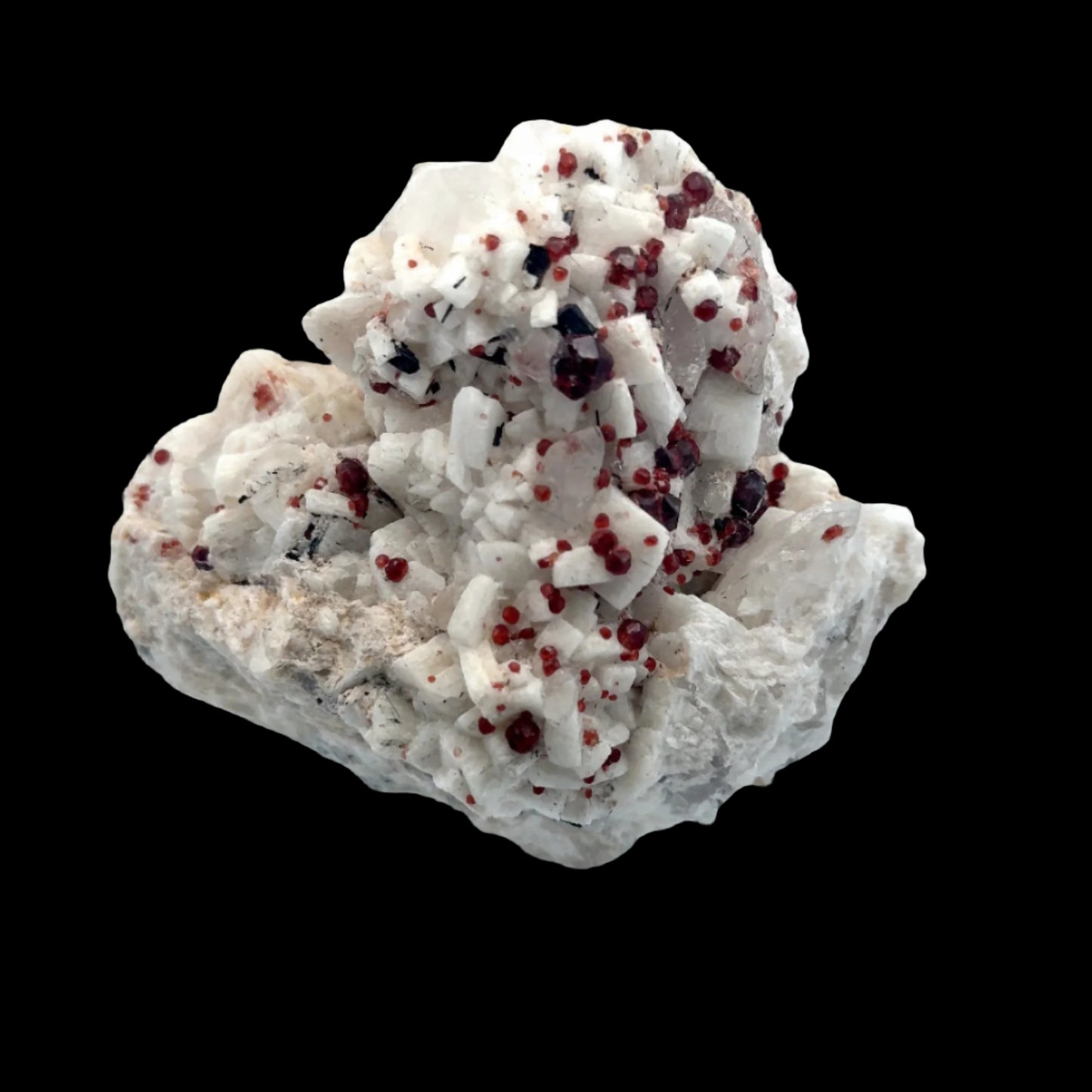 Pakistan Garnet & Black Tourmaline on Matrix - Gilgit Mountain Specimen