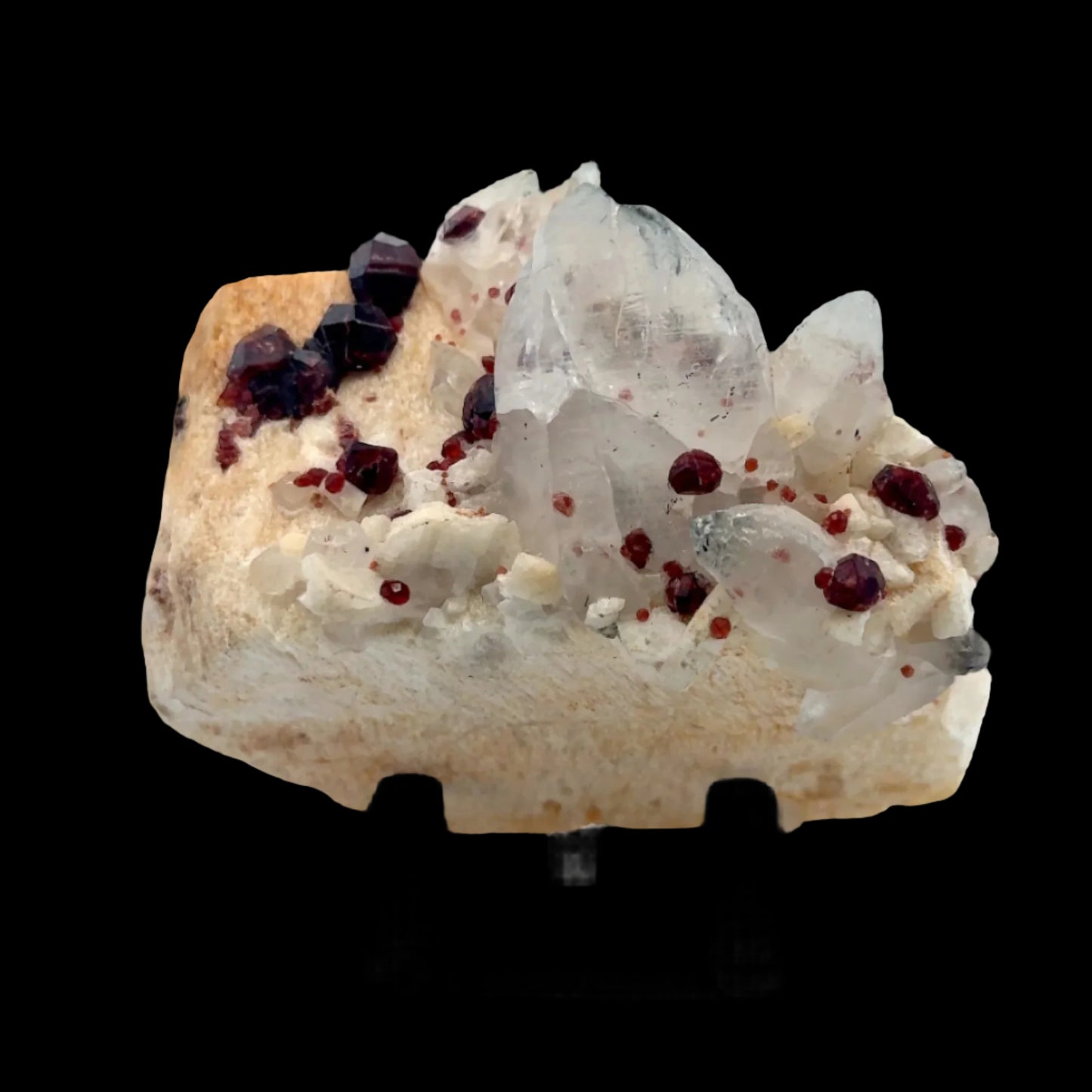 Pakistan Garnet & Black Tourmaline on Matrix - Gilgit Mountain Specimen