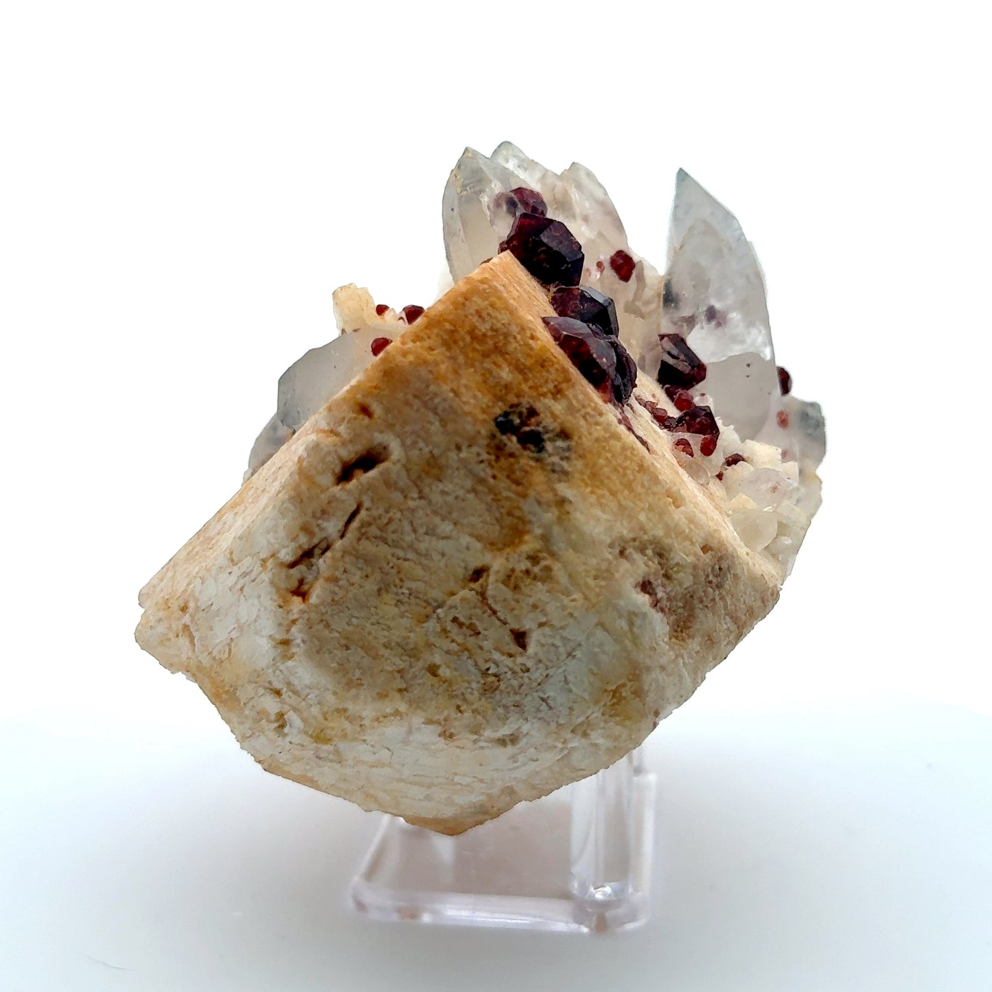 Pakistan Garnet & Black Tourmaline on Matrix - Gilgit Mountain Specimen