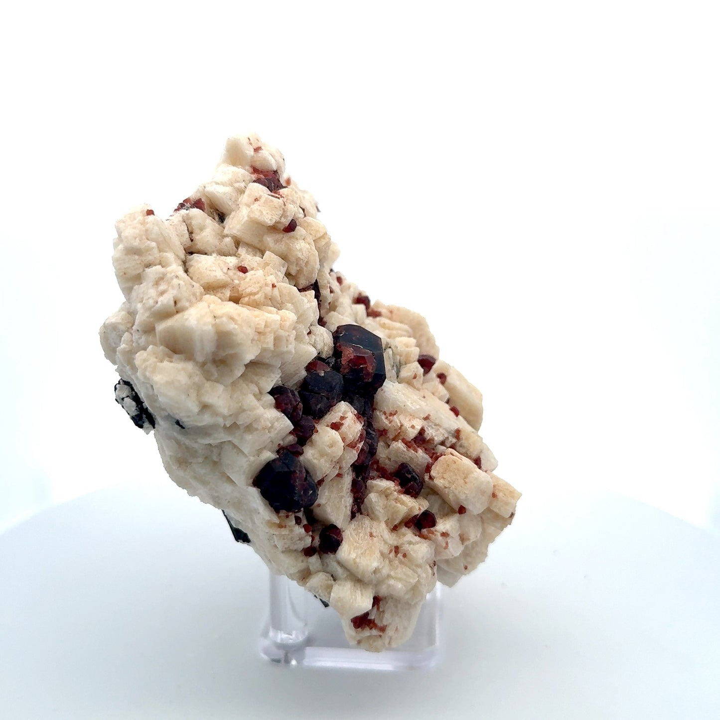 Pakistan Garnet & Black Tourmaline on Matrix - Gilgit Mountain Specimen