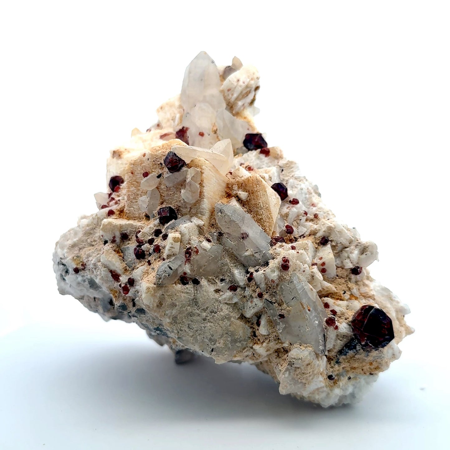 Pakistan Garnet & Black Tourmaline on Matrix - Gilgit Mountain Specimen