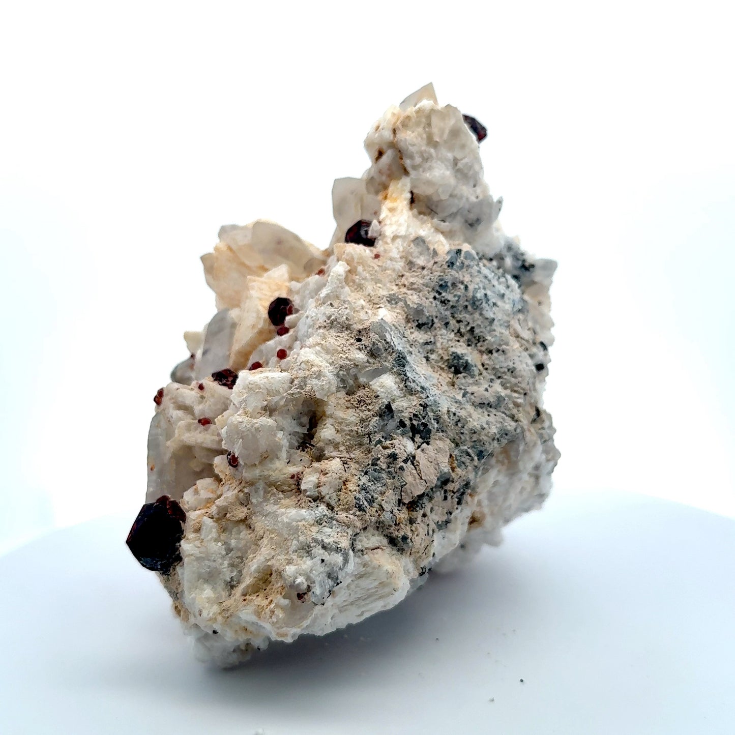 Pakistan Garnet & Black Tourmaline on Matrix - Gilgit Mountain Specimen