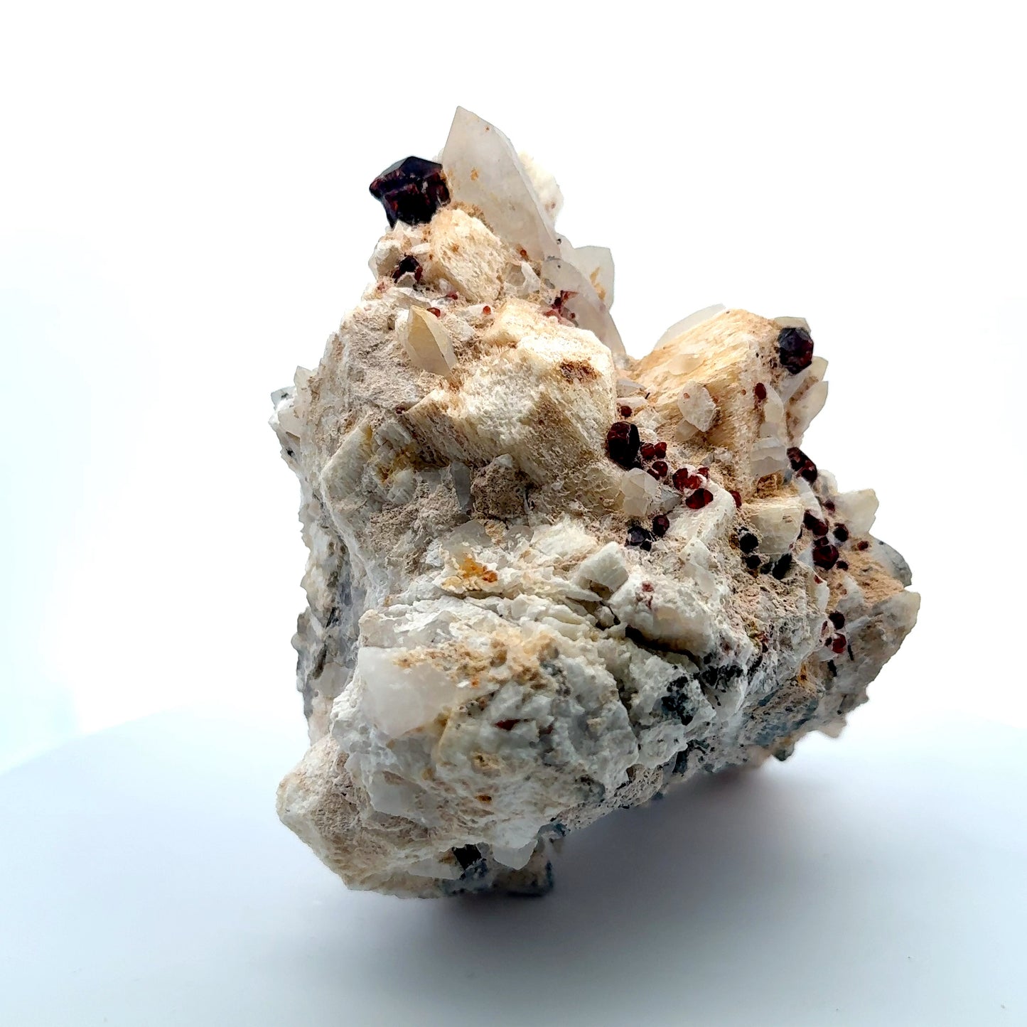 Pakistan Garnet & Black Tourmaline on Matrix - Gilgit Mountain Specimen
