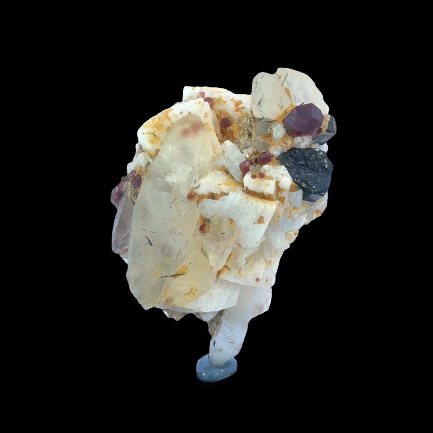 Pakistan Garnet & Black Tourmaline on Matrix - Gilgit Mountain Specimen