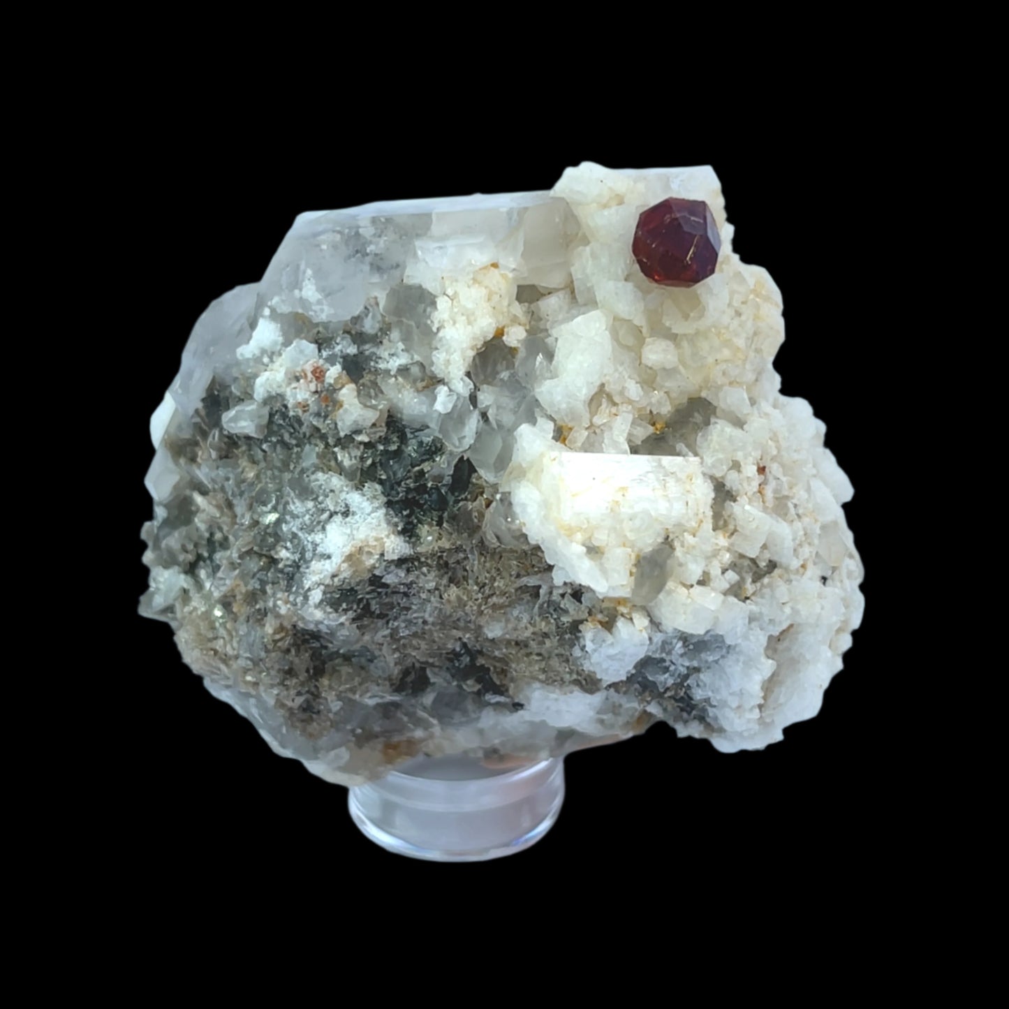 Pakistan Garnet & Black Tourmaline on Matrix - Gilgit Mountain Specimen