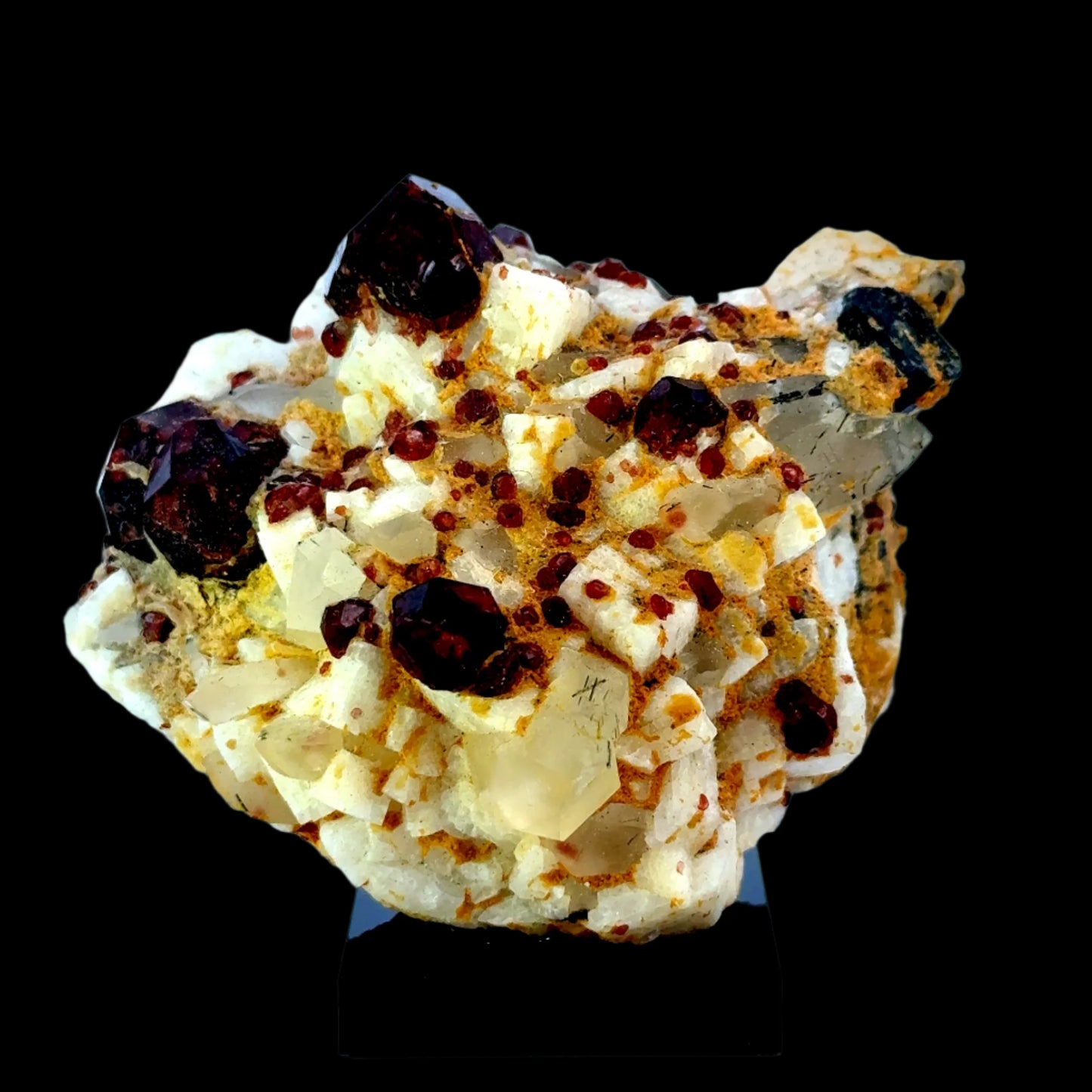Pakistan Garnet & Black Tourmaline on Matrix - Gilgit Mountain Specimen