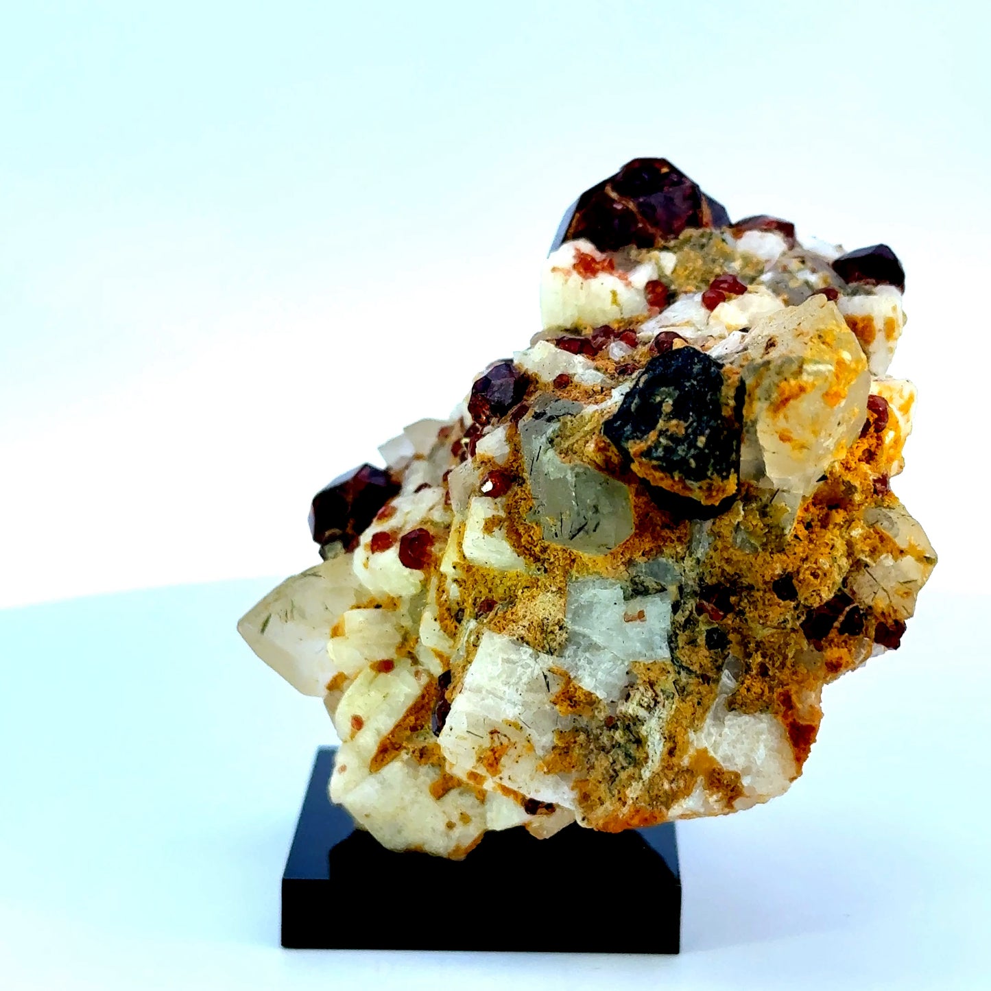Pakistan Garnet & Black Tourmaline on Matrix - Gilgit Mountain Specimen
