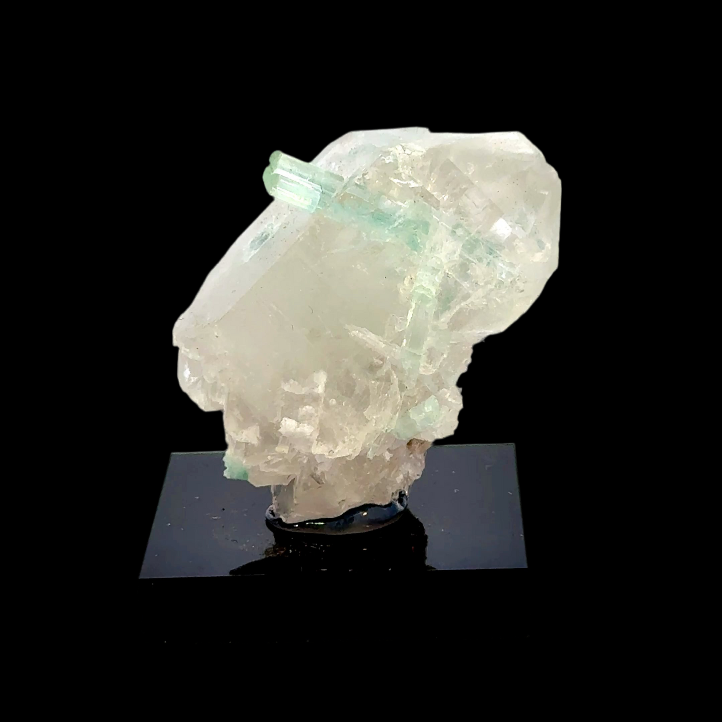 Natural Blue-Green Tourmaline on Quartz - Skardu, Pakistan Specimen