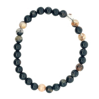 BLACK TOURMALINE & QUARTZ 8mm