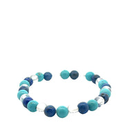 BLUE TURQUOISE, LAPIS, CRYSTAL BRACELET 6mm