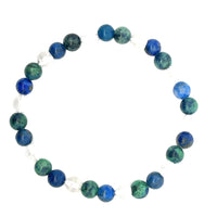 CHRYSOCOLLA, LAPIS, CRYSTAL BRACELET 8mm