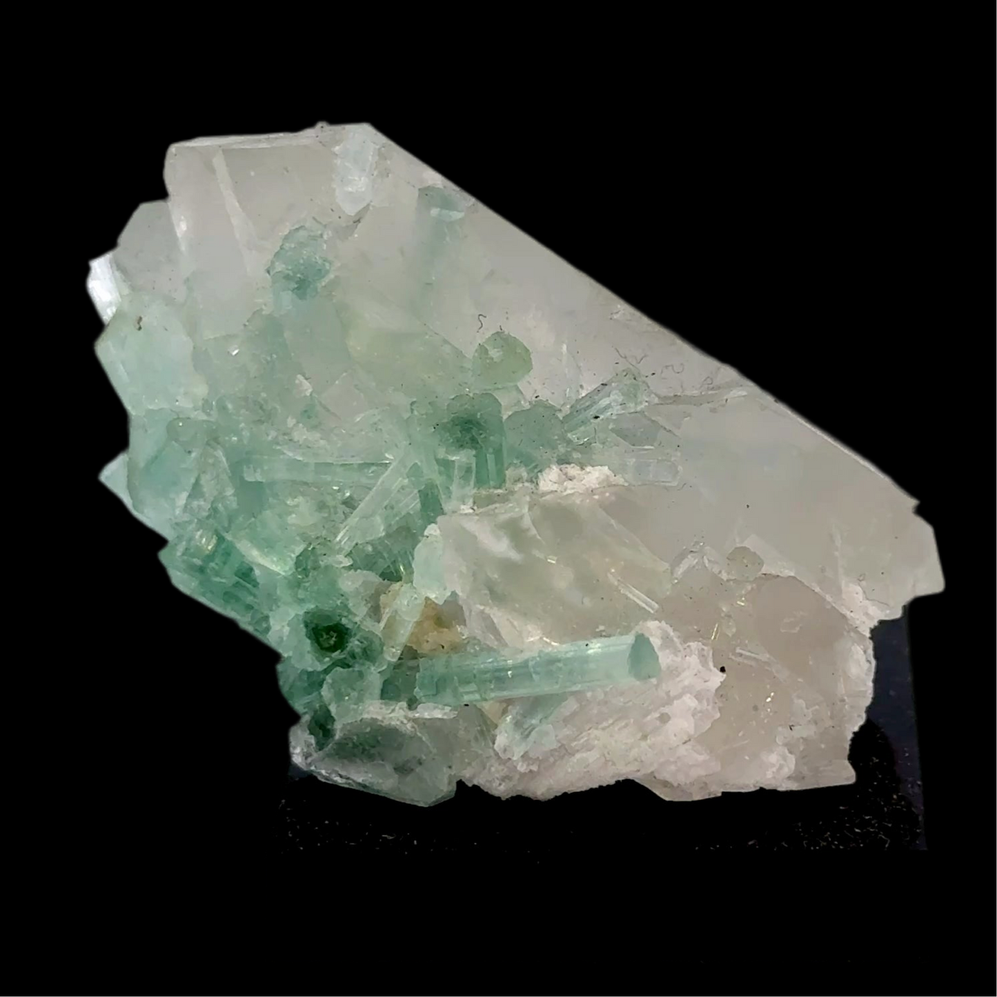 Natural Blue-Green Tourmaline on Quartz - Skardu, Pakistan Specimen