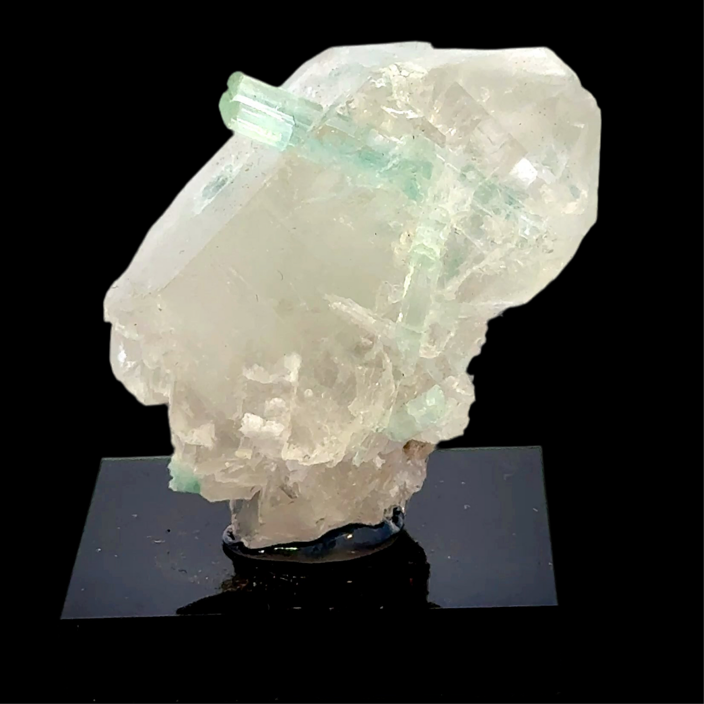 Natural Blue-Green Tourmaline on Quartz - Skardu, Pakistan Specimen