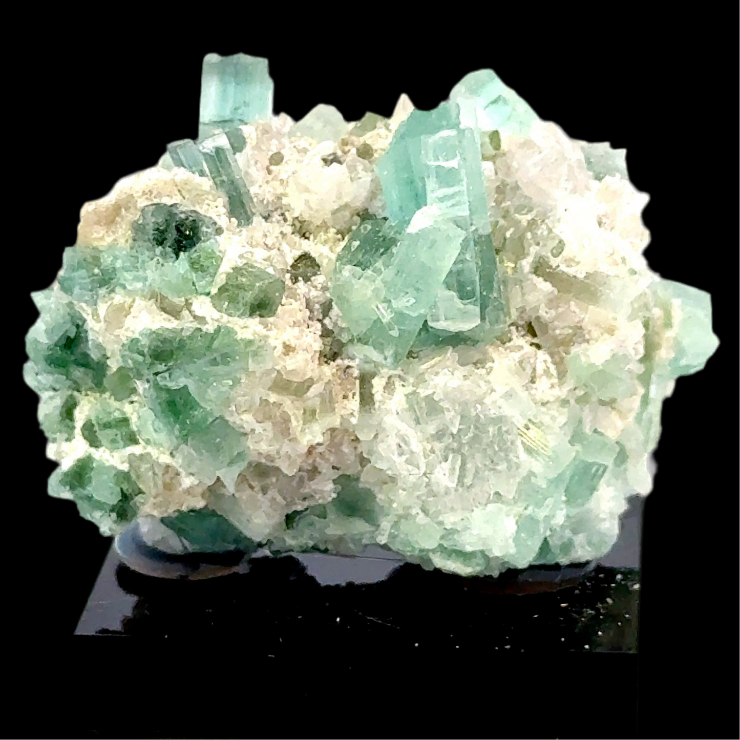 Natural Blue-Green Tourmaline on Quartz - Skardu, Pakistan Specimen