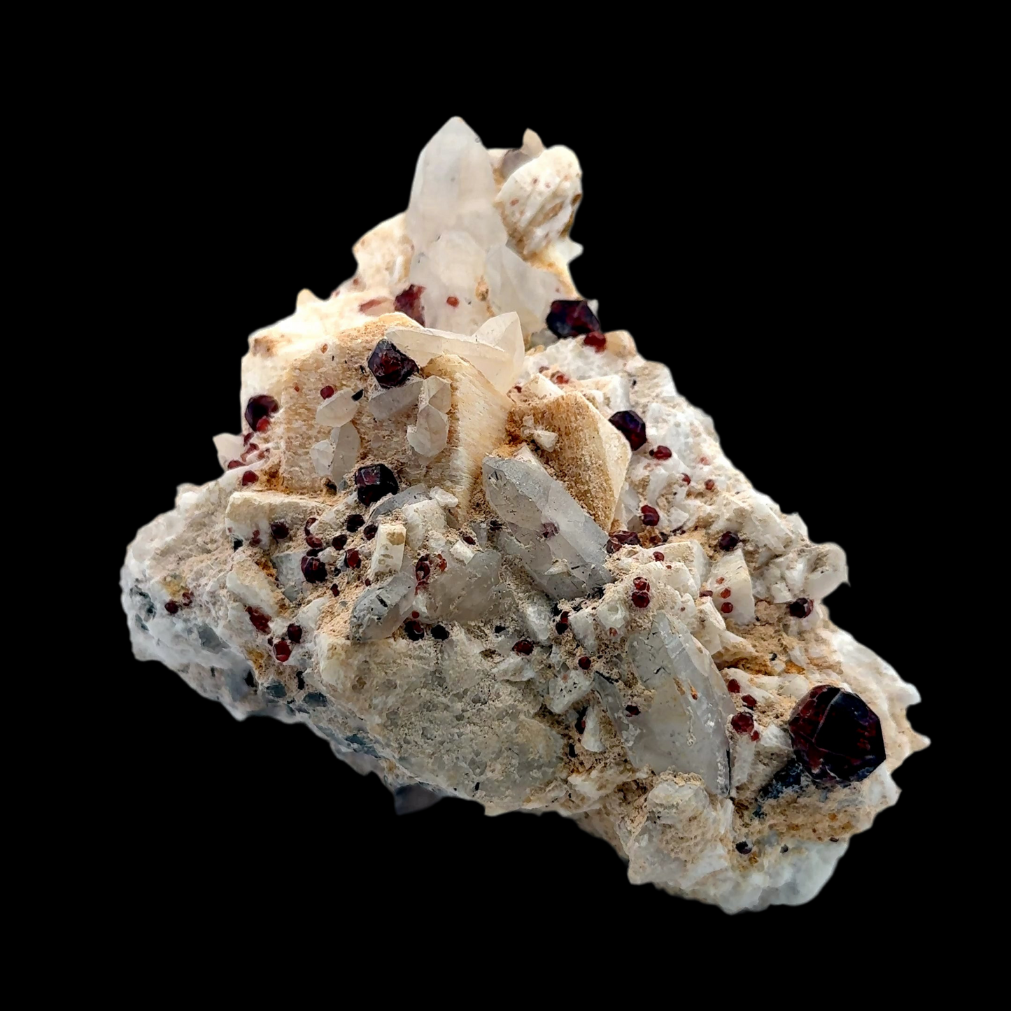 Pakistan Garnet & Black Tourmaline on Matrix - Gilgit Mountain Specimen