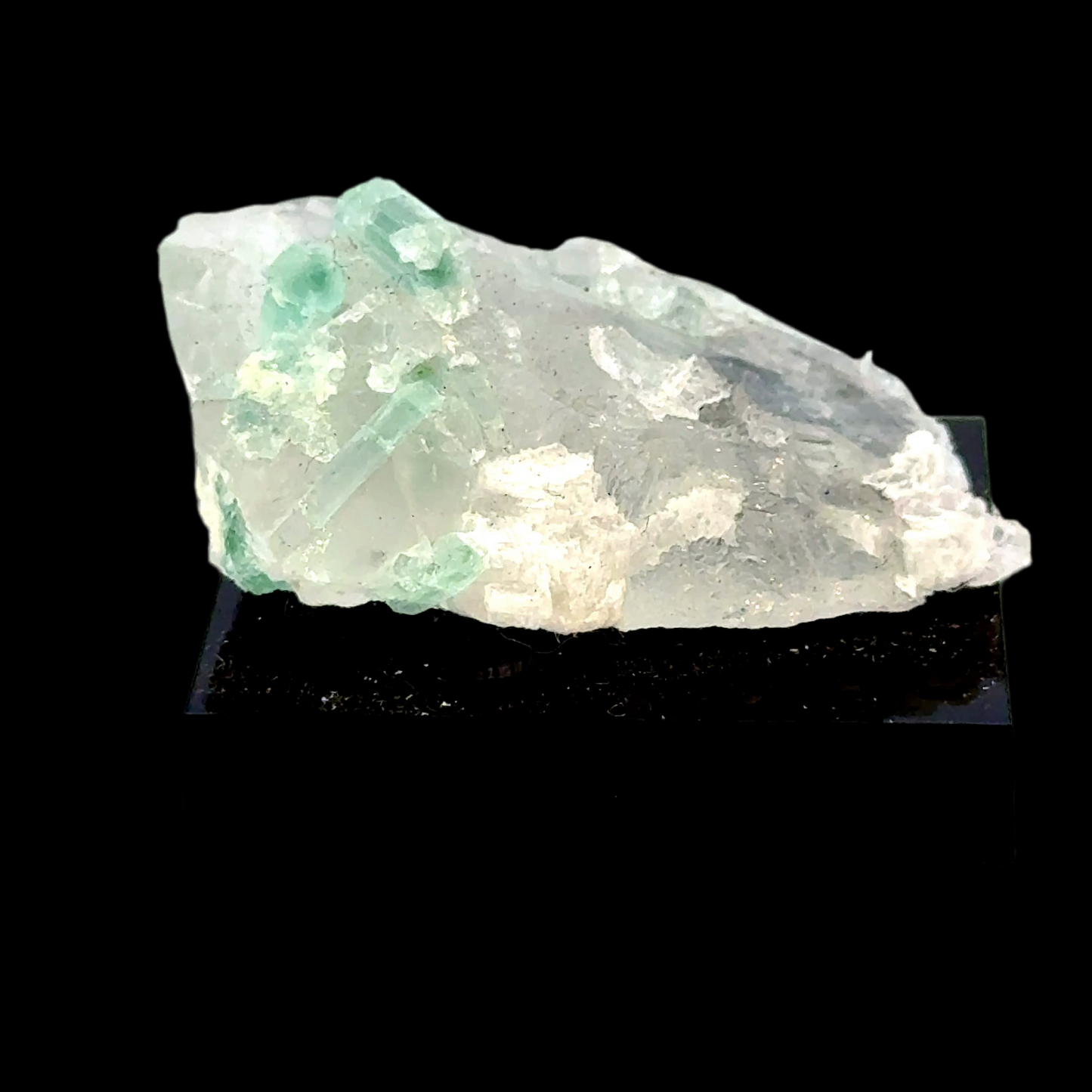 Natural Blue-Green Tourmaline on Quartz - Skardu, Pakistan Specimen
