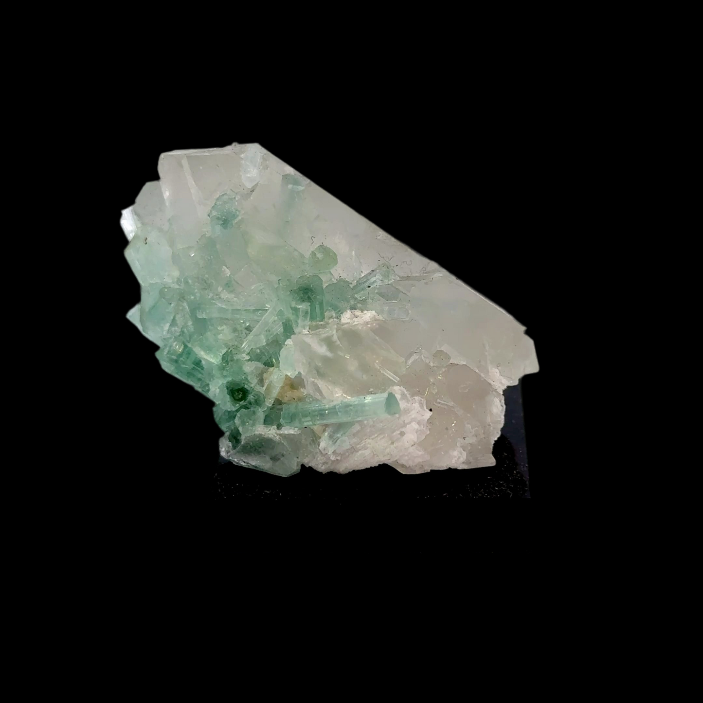Natural Blue-Green Tourmaline on Quartz - Skardu, Pakistan Specimen