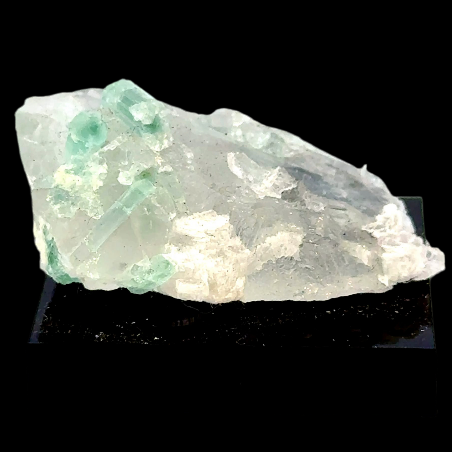 Natural Blue-Green Tourmaline on Quartz - Skardu, Pakistan Specimen