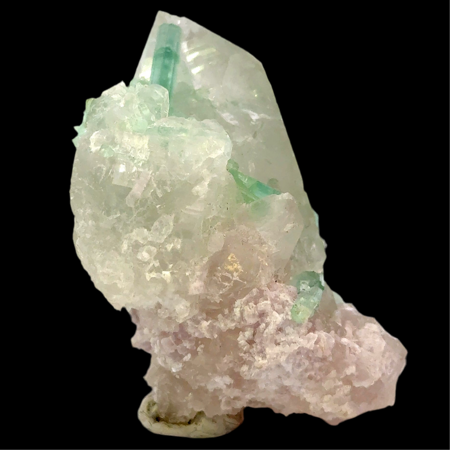 Natural Blue-Green Tourmaline on Quartz - Skardu, Pakistan Specimen