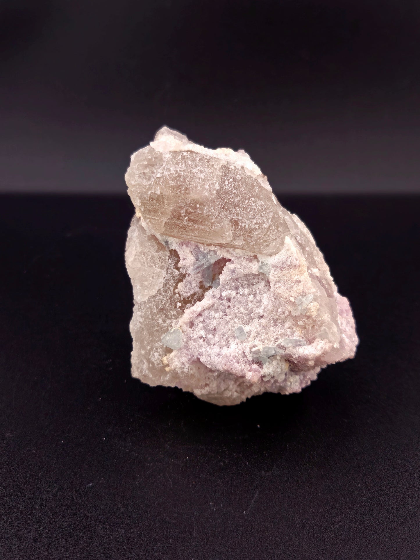 Indicolite Tourmaline with Quartz in Matrix and Lepidolite – Collector’s Healing Crystal