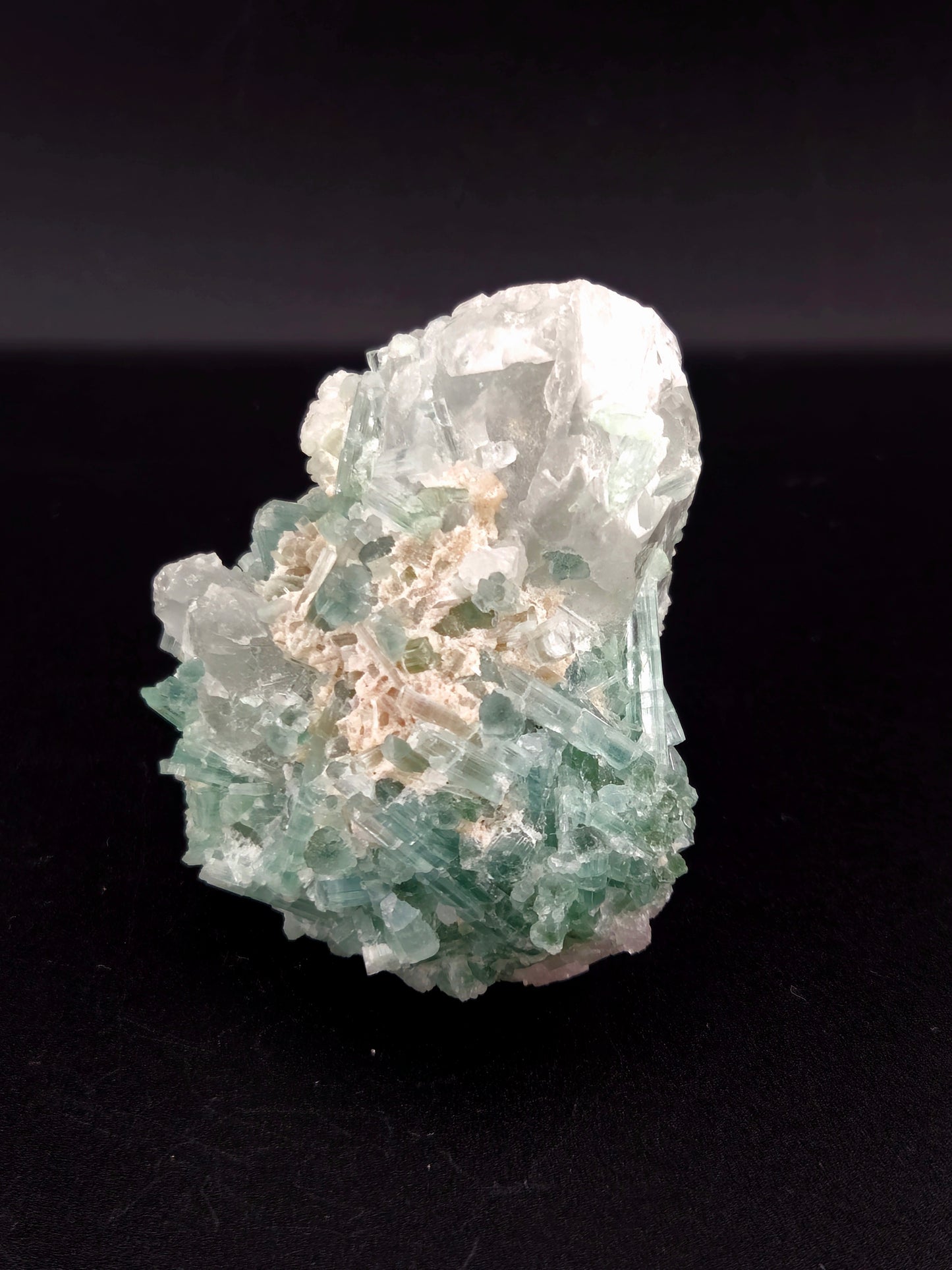 Indicolite Tourmaline with Quartz โ Natural Blue Tourmaline and Quartz Cluster