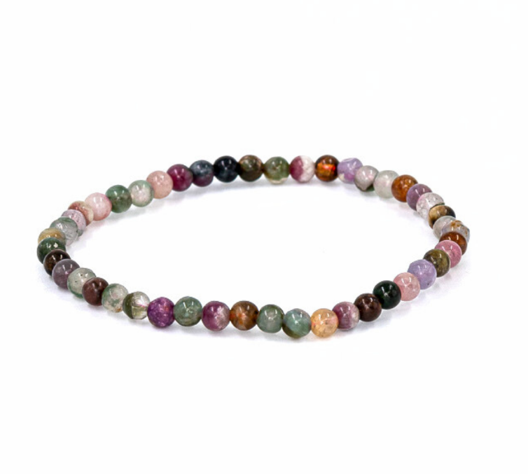 Mixed Rainbow Tourmaline 4mm Bracelet