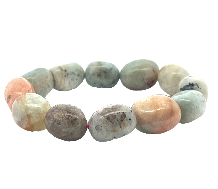 Morganite Tumbled Stone Bracelet