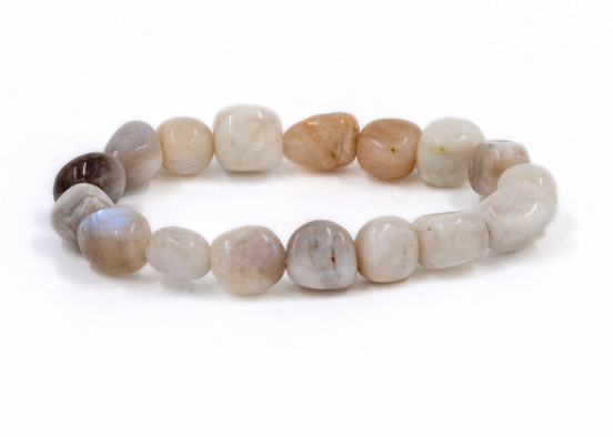 Rainbow Moonstone Tumbled Stone Bracelet