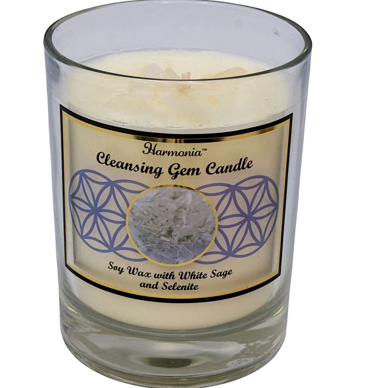 Cleansing - Selenite Gemstone Soy Candle