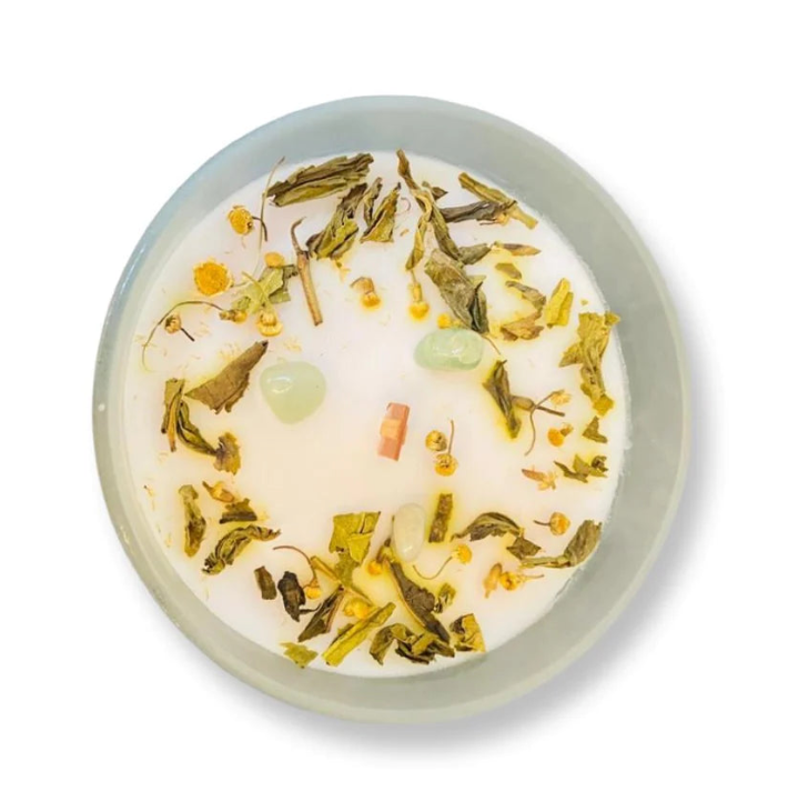 Calming Green Tea - Green Aventurine Wood Wick Candle