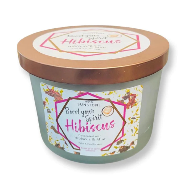 Boost Your Spirits - Sunstone Hibiscus Wood Wick Candle
