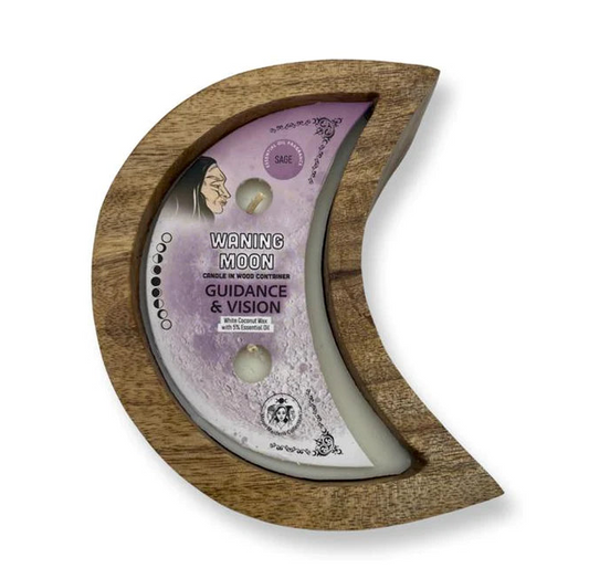Waning Moon-Sage/Guidance & Vision Wood Candle