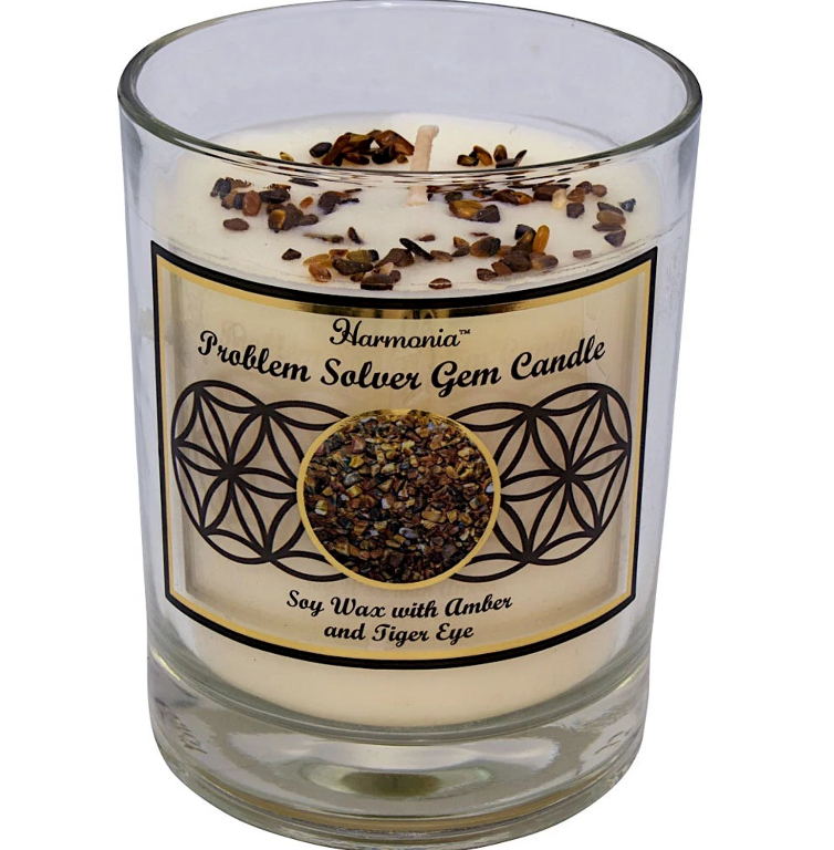 Problem Solver - Tiger Eye Gemstone Soy Candle
