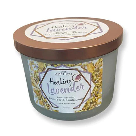 Healing Lavender - Amethyst Wood Wick Candle