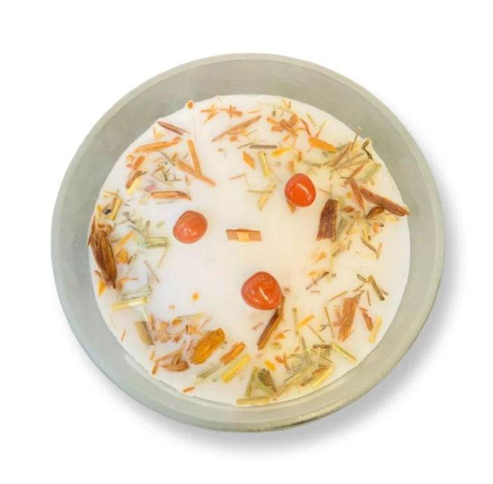 Grounding Sandalwood - Red Jasper Wood Wick Candle