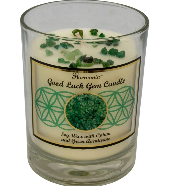 Good Luck - Green Aventurine Gemstone Soy Candle