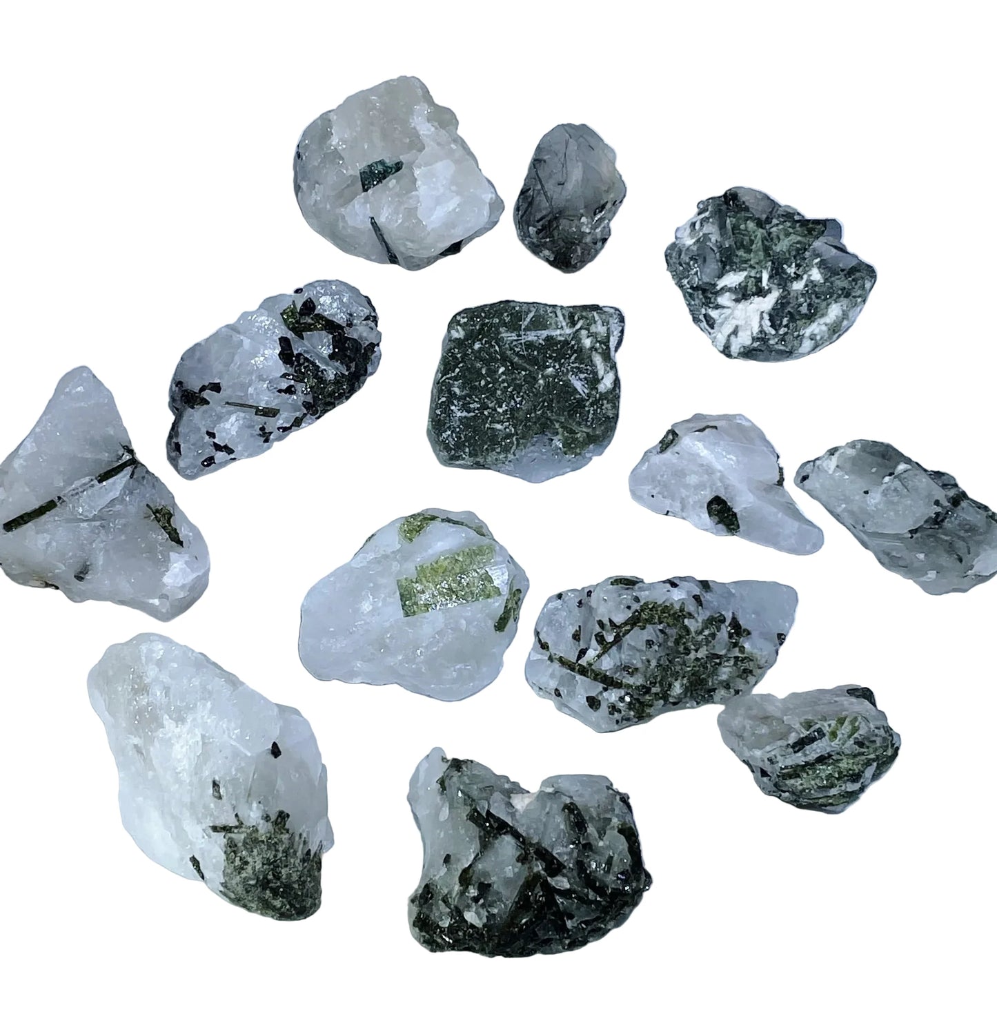 Green Tourmaline in Quartz Rough