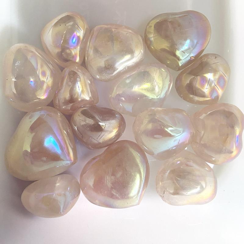 Aura Rose Quartz Tumbled Stones