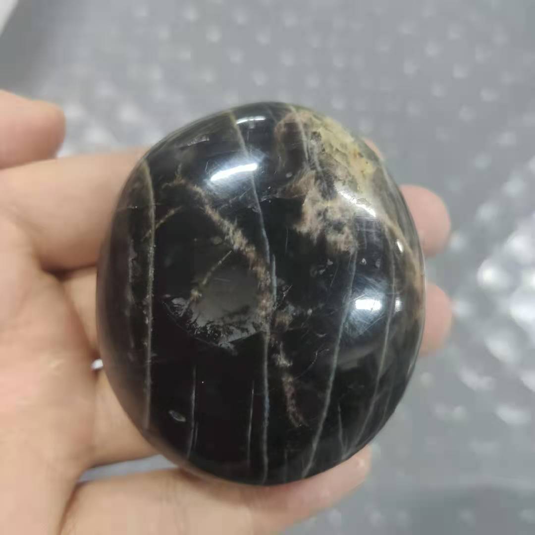 Black Moonstone Palm Stones
