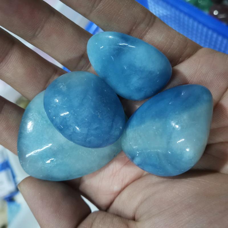 Blue Chalcedony Tumbled Stones