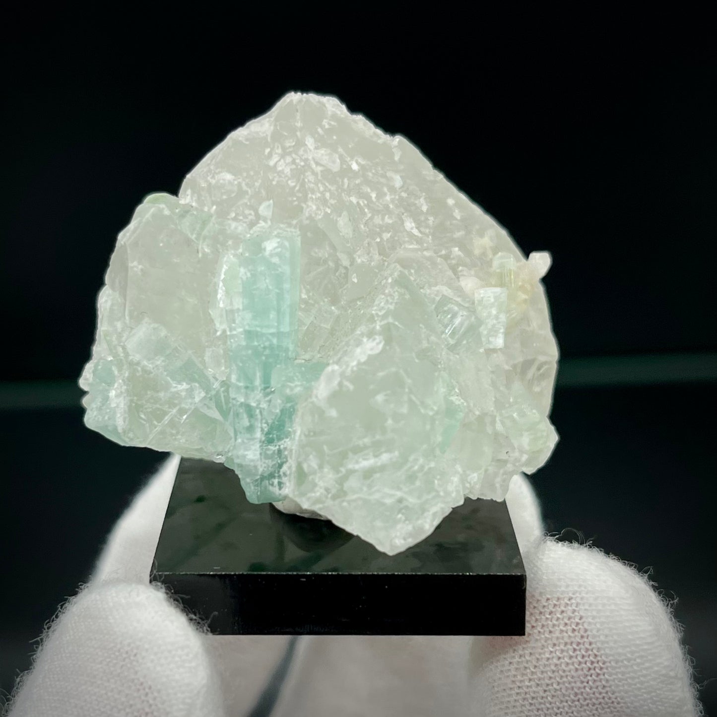 Natural Blue-Green Tourmaline on Quartz - Skardu, Pakistan Specimen